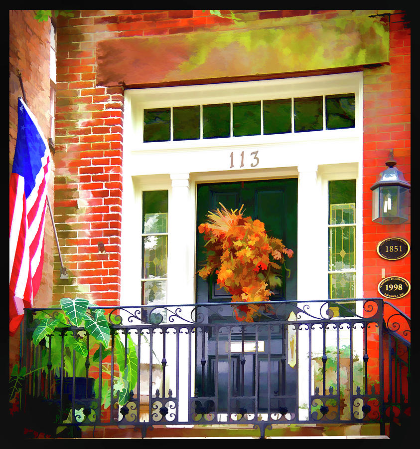 Fall Photograph - Savannah Door on Jones Street by Jennifer Stackpole