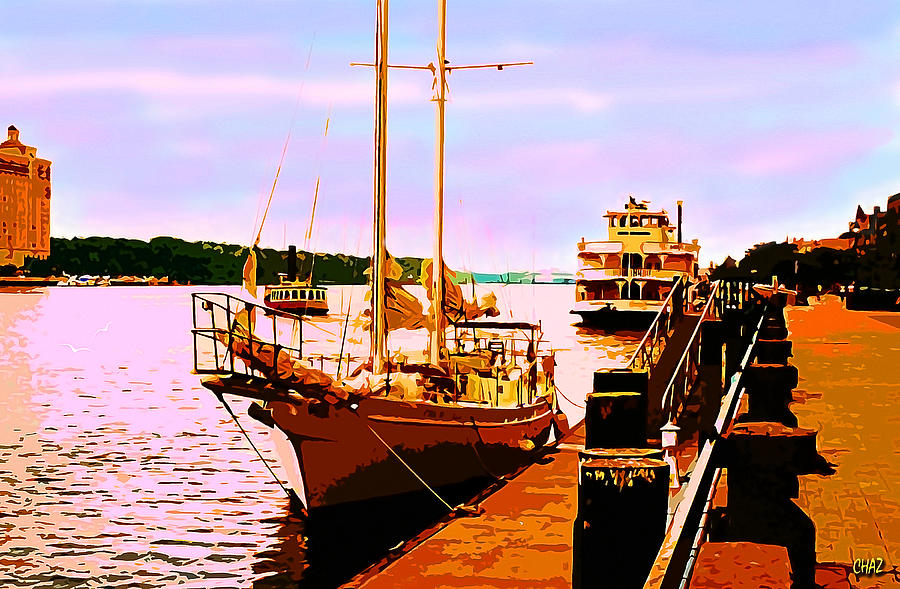 Boat Painting - Savannah River by CHAZ Daugherty