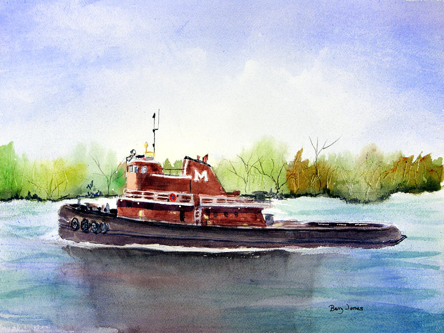 Savannah River Tug Painting by Barry Jones