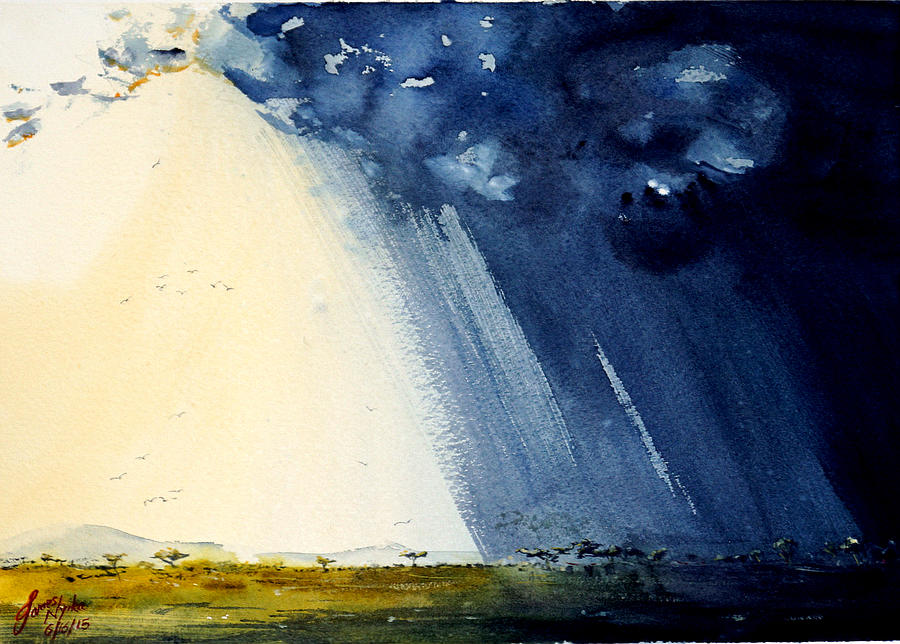 Storms Painting - Savannah Storms by James Nyika Storms Painting - Savannah Storms by James Nyika