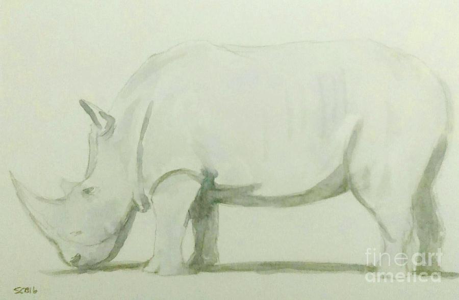 Save a Rhino Painting by Stacy C Bottoms