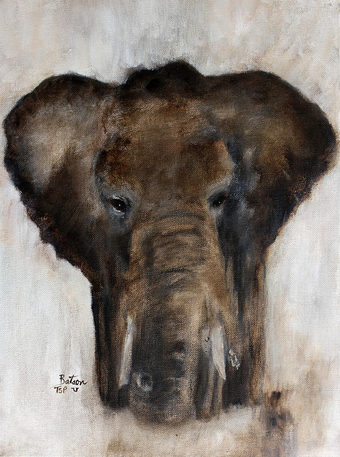 Save the Elephant Painting by Barbie Batson