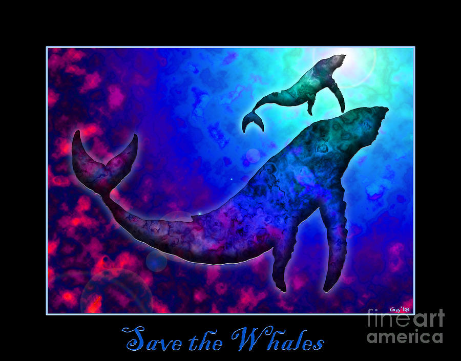Save the Whales Digital Art by Nick Gustafson
