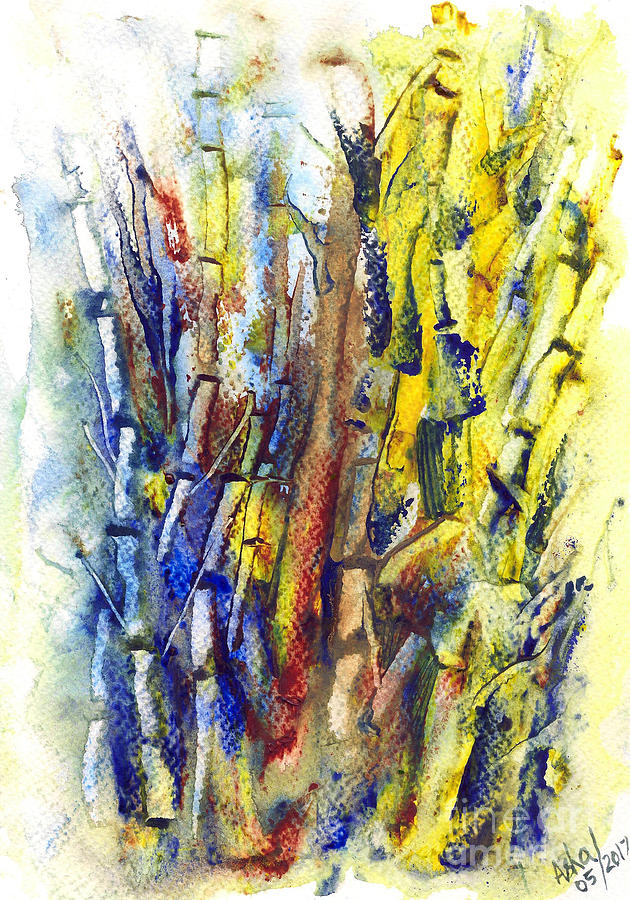 Save Trees Bamboo Painting by Asha Sudhaker Shenoy
