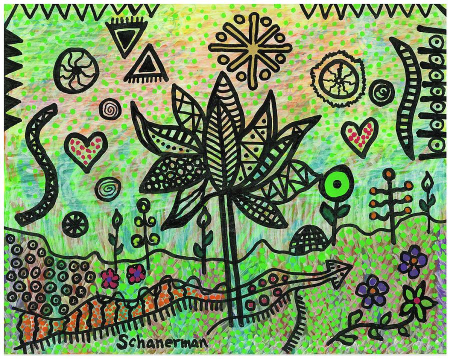 Saved By The Doodle Drawing by Susan Schanerman
