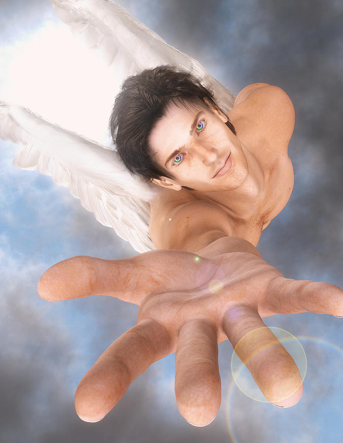 Angel Digital Art - Saving Grace by Abigail Markov