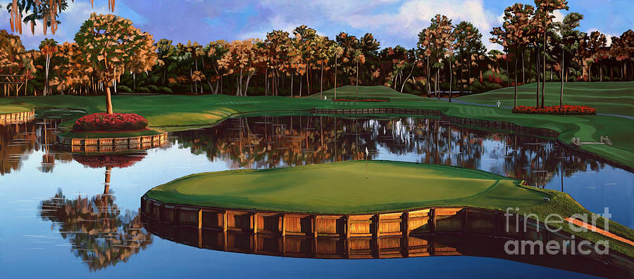 Tpc At Sawgrass Painting - Sawgrass 17th Hole  #3 by Tim Gilliland