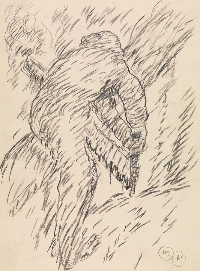 Sawing Wood Drawing by Marsden Hartley