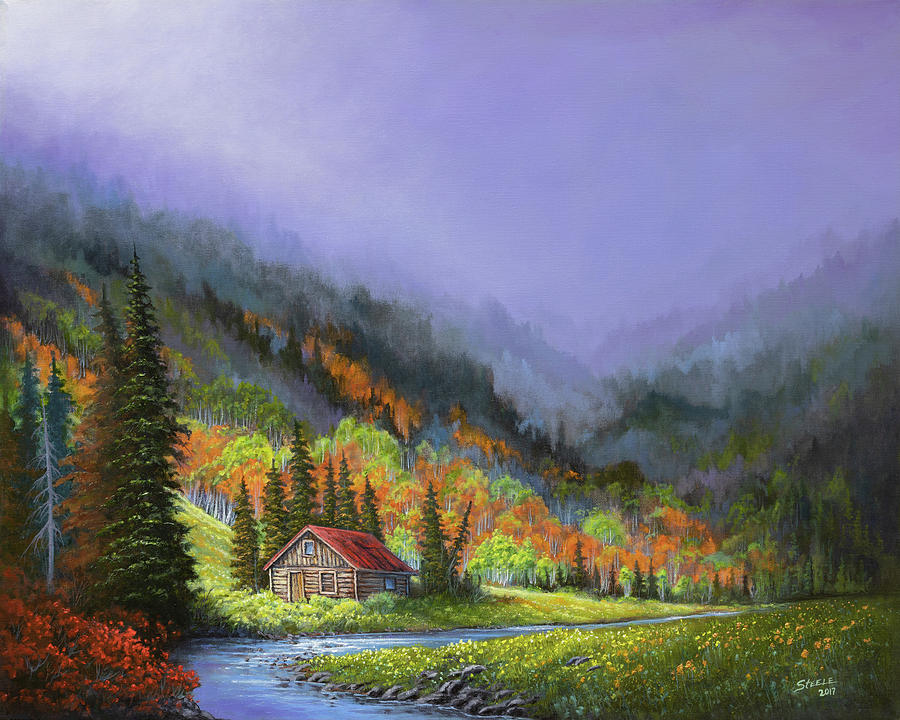 Sawtooth Autumn Painting by Chris Steele