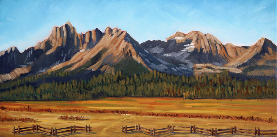 Sawtooth Mountains - Iron Creek Painting by Kevin Hughes
