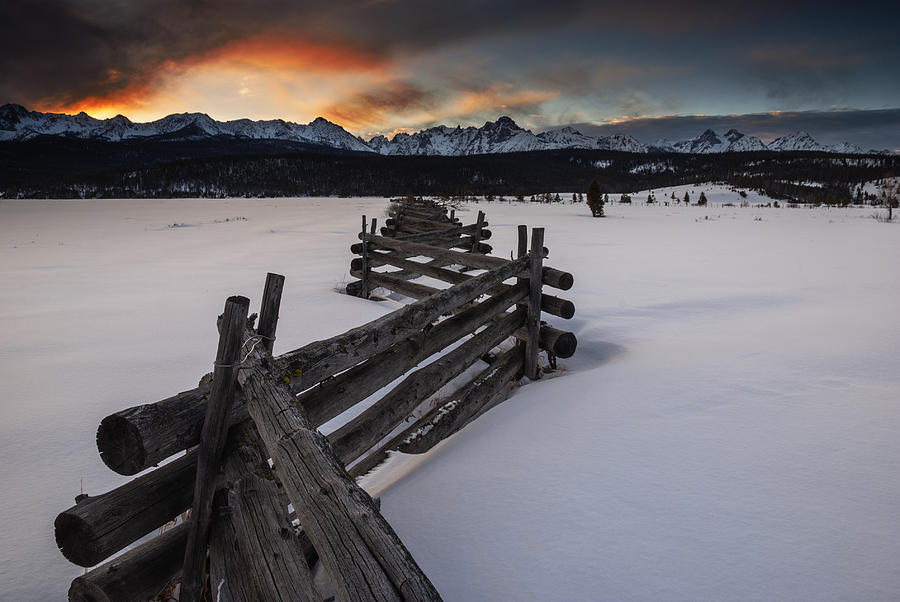 Sawtooth Stanley Sunset in Winter Photograph by Vishwanath Bhat