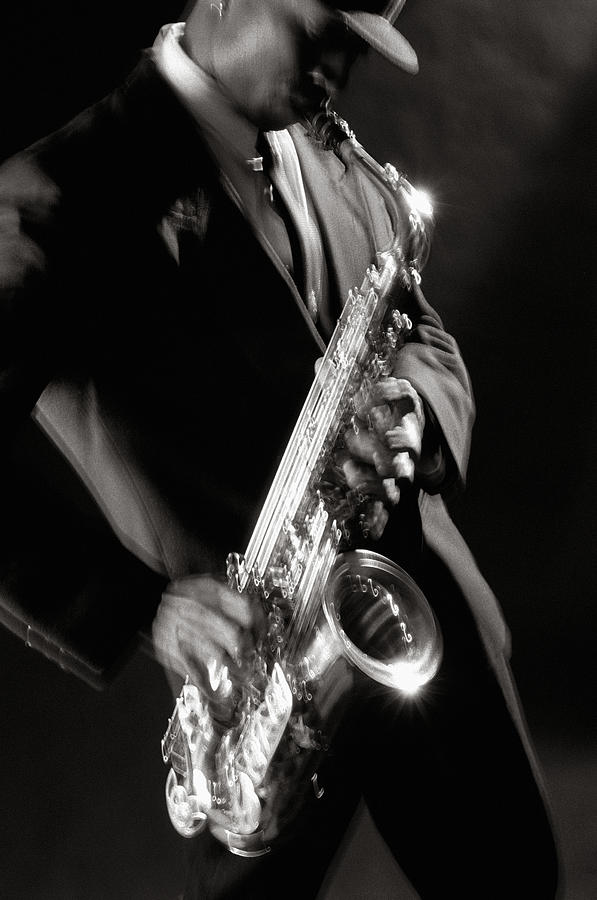 Music Photograph - Sax Man 1 by Tony Cordoza