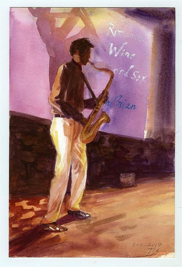 Sax Painting by Ping Yan