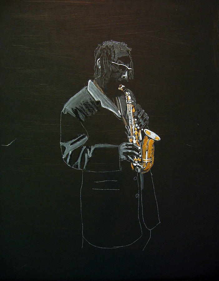 Sax Player Painting by Richard Le Page