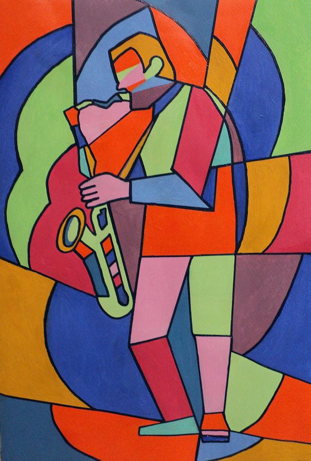Sax Solo Painting by Angelo Thomas