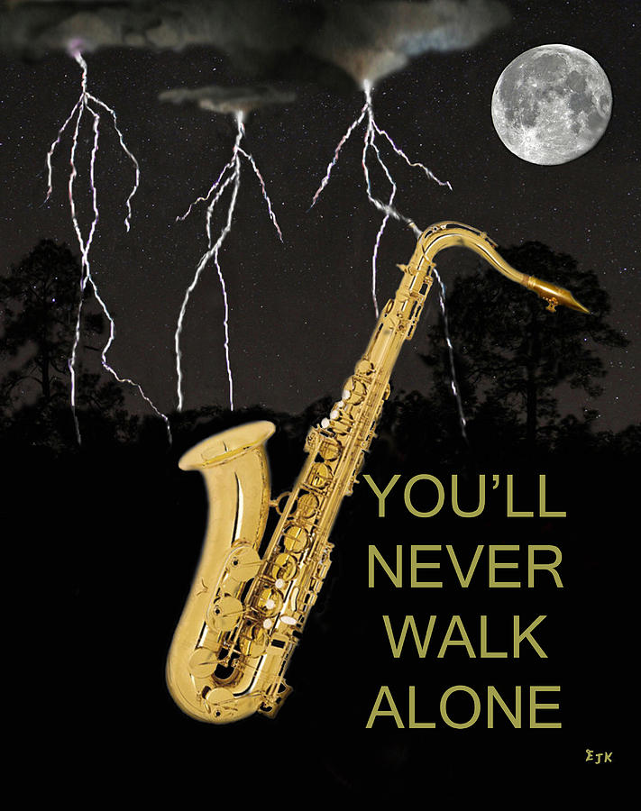 Jazz Mixed Media - Sax Youll Never Walk Alone by Eric Kempson