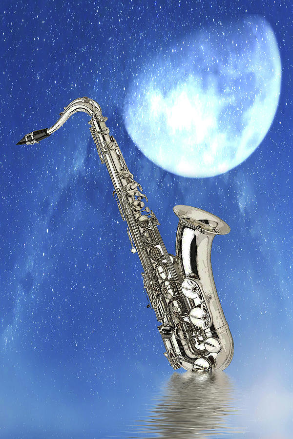 Music Digital Art - Saxophone by Angel Jesus De la Fuente