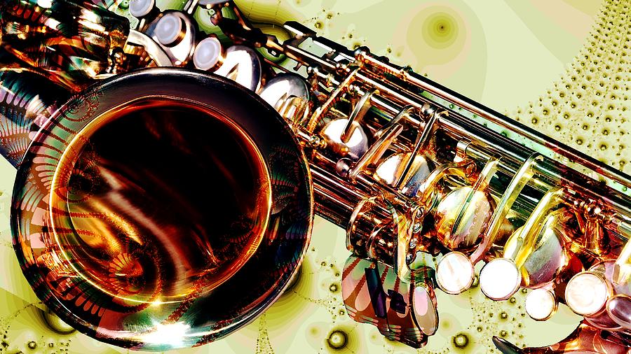 Music Digital Art - Saxophone Bell - Fantasy - Musical Instruments by Anastasiya Malakhova