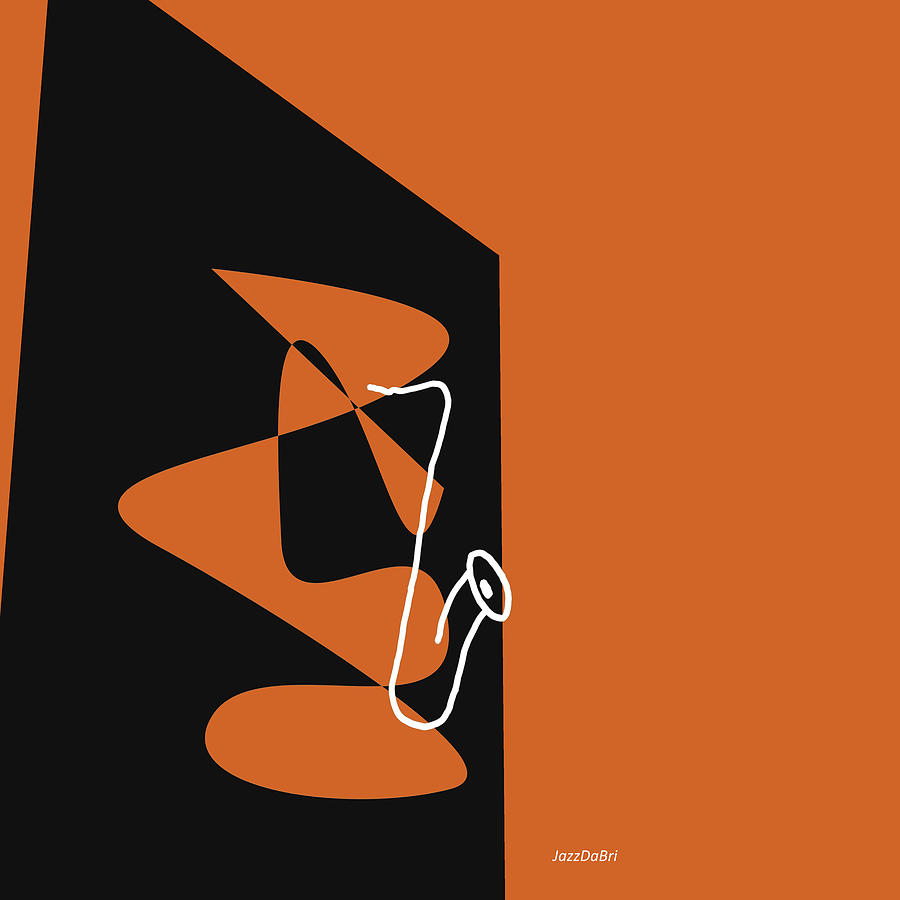 Saxophone in Orange Digital Art by David Bridburg
