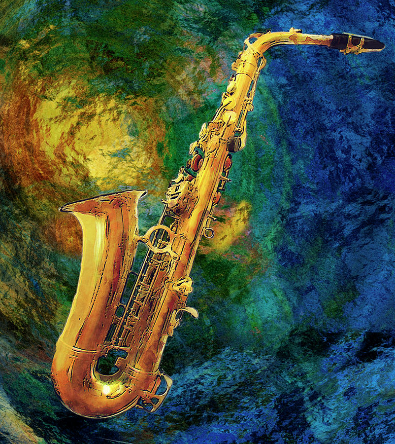Jazz Painting - Saxophone by Jack Zulli