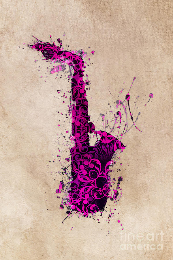 Saxophone Digital Art by Justyna Jaszke JBJart
