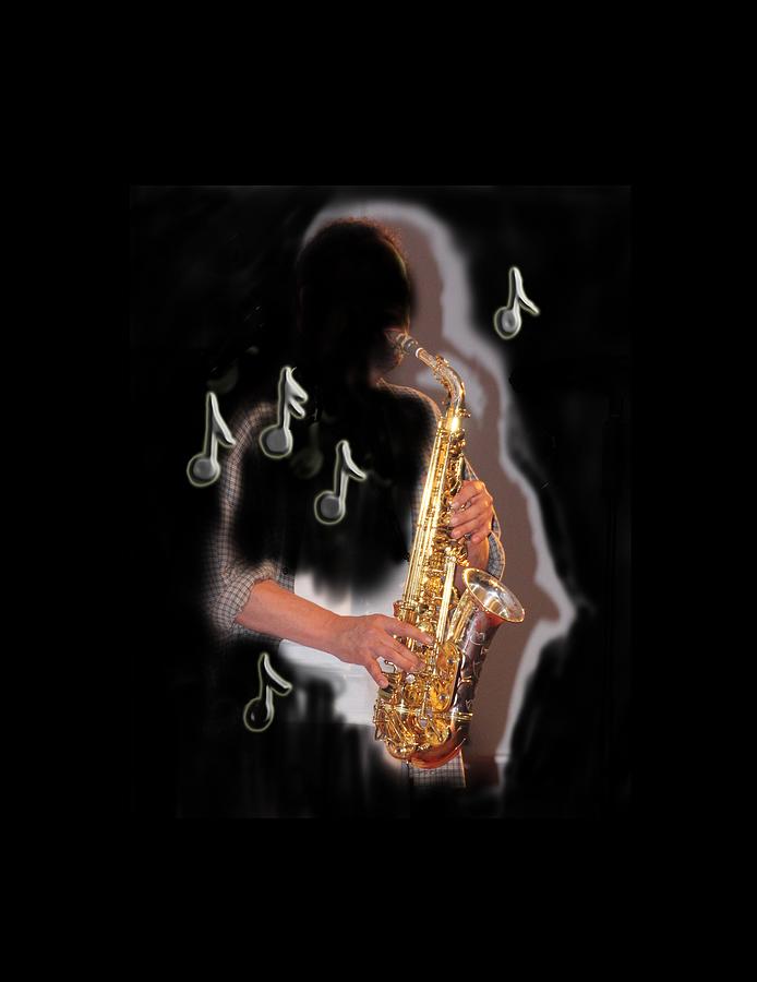 Saxophone player abstract  Photograph by Tom Conway