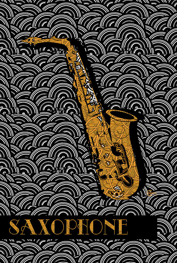 Saxophone  Swing Painting by Cecely Bloom