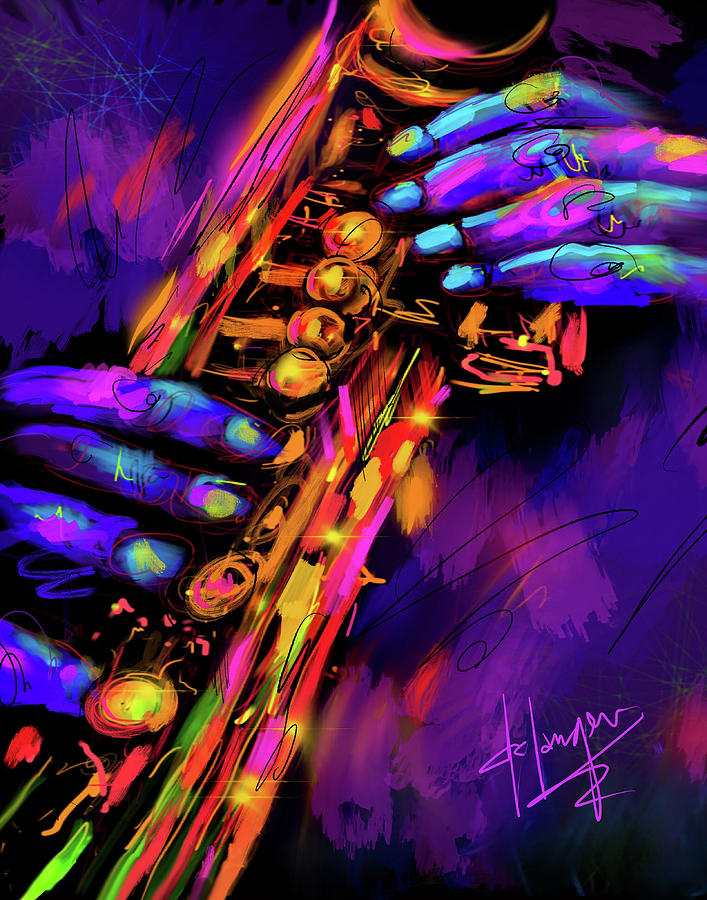 Saxy Hands Painting by DC Langer