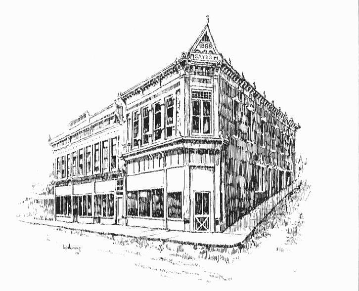 Sayr Building Historic Philipsburg Montana Drawing by Kevin Heaney