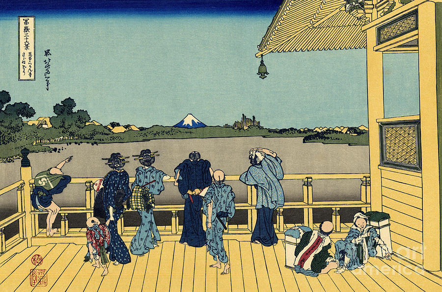 Hokusai Painting - Sazai hall by Hokusai