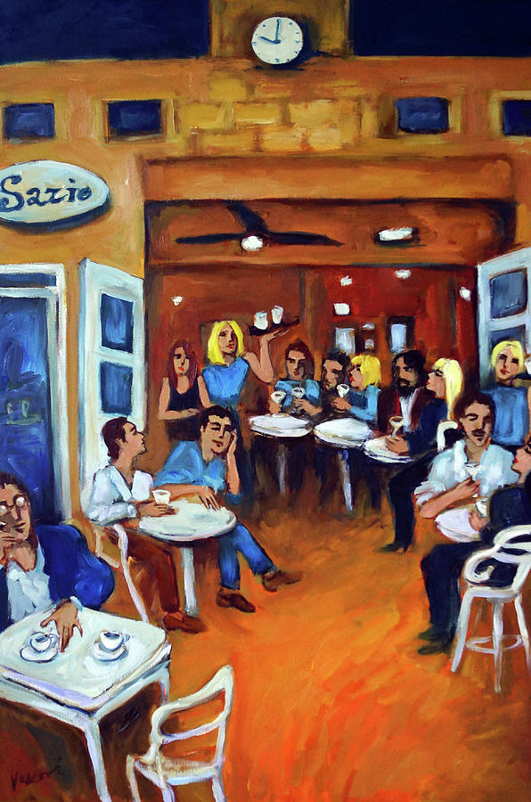 Sidewalk Cafe Painting - Sazio by Valerie Vescovi