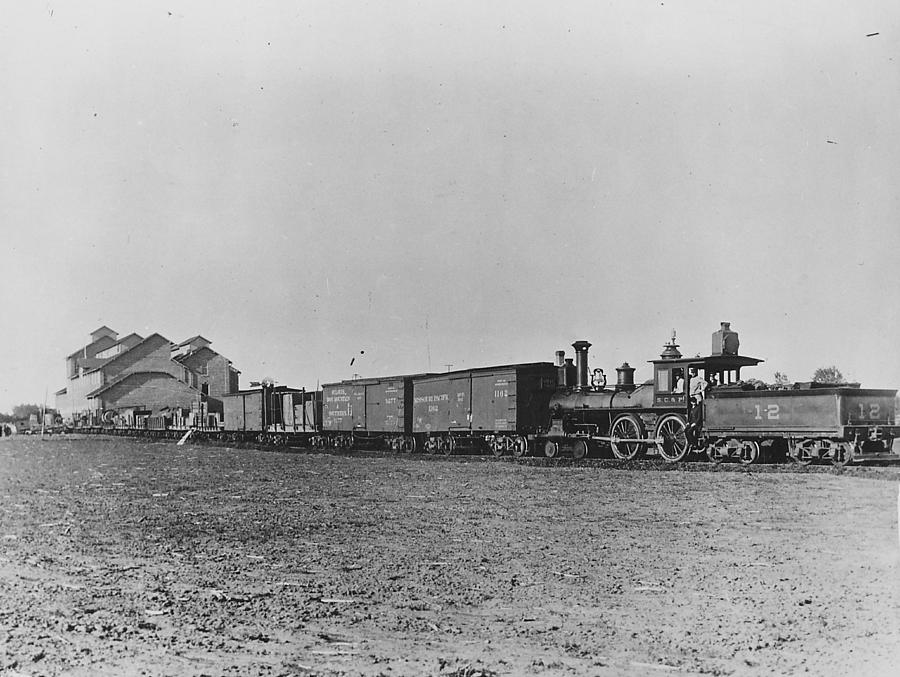 Steam Engine Makes Stop at Depot Photograph by Chicago and North Western Historical Society