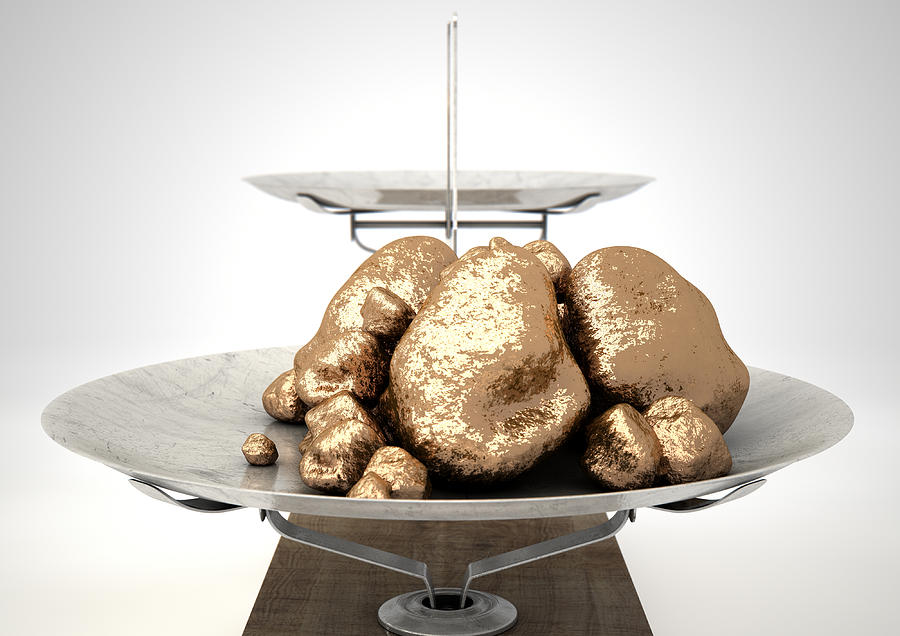 Vintage Digital Art - Scale And Gold Nuggets by Allan Swart