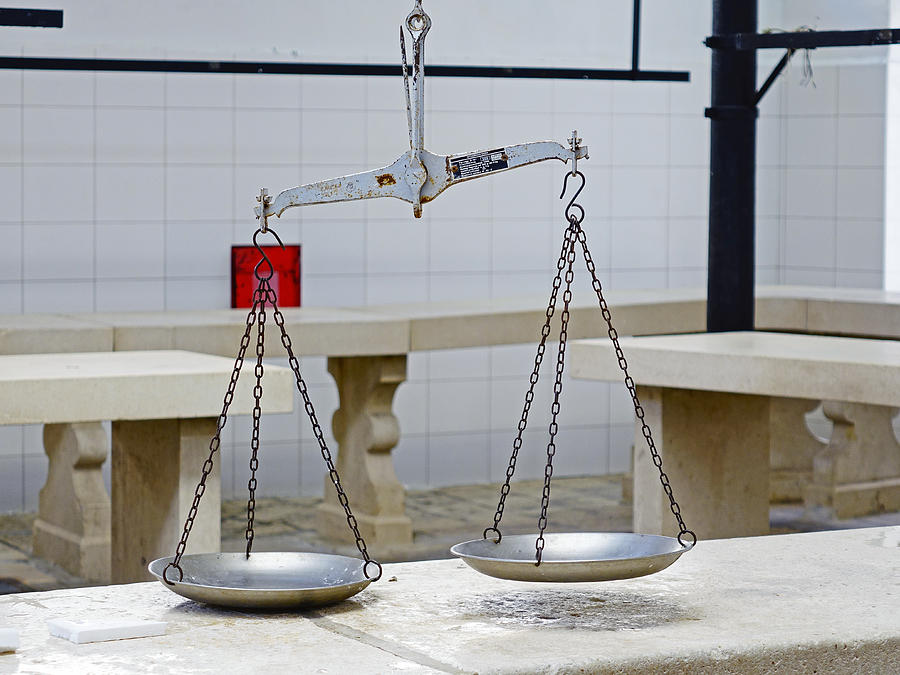 Scales At The Local Fish Market In Split Croatia Photograph by Rick Rosenshein