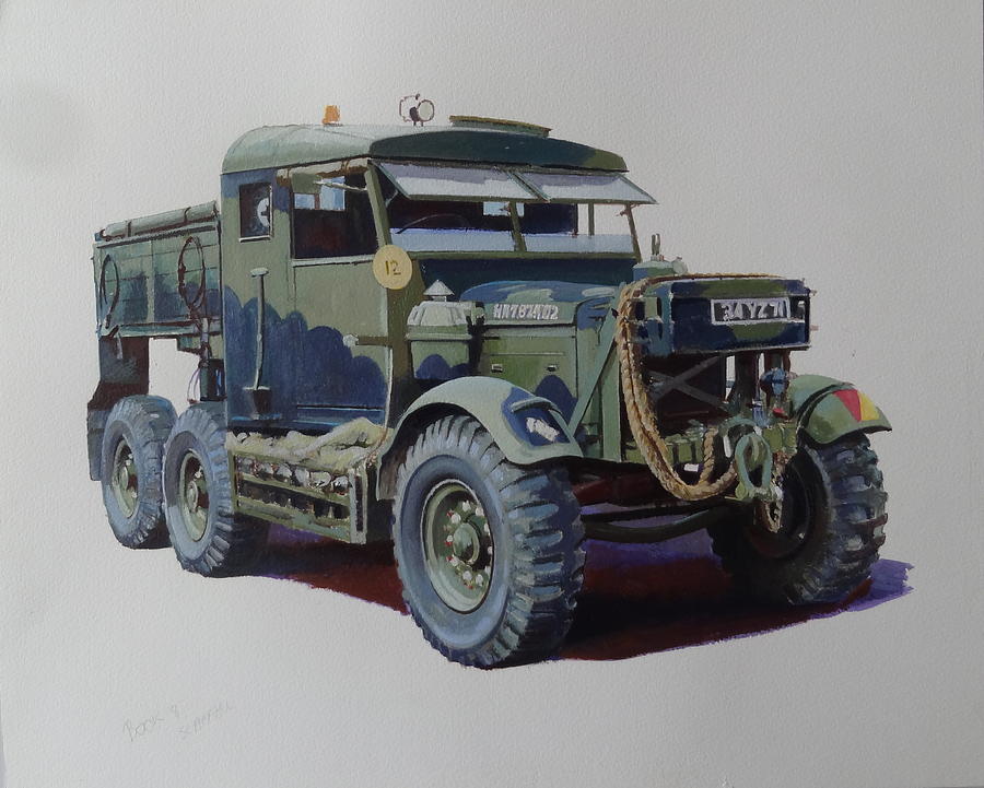 Scammell Pioneer wrecker. Painting by Mike Jeffries