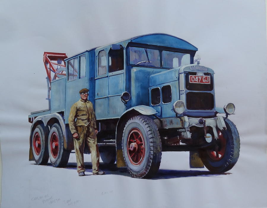Scammell wrecker. Painting by Mike Jeffries