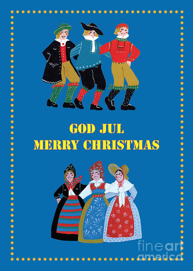 Scandinavian Christmas Card Painting by Leif Sodergren