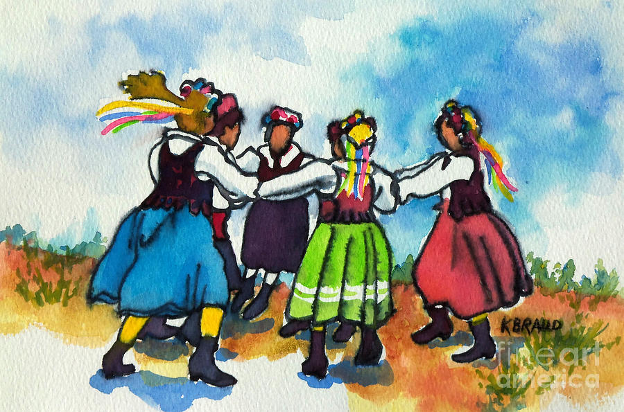 Scandinavian Dancers Painting by Kathy Braud