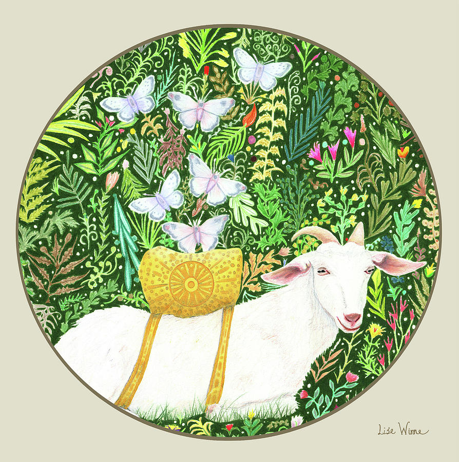Scapegoat button Painting by Lise Winne