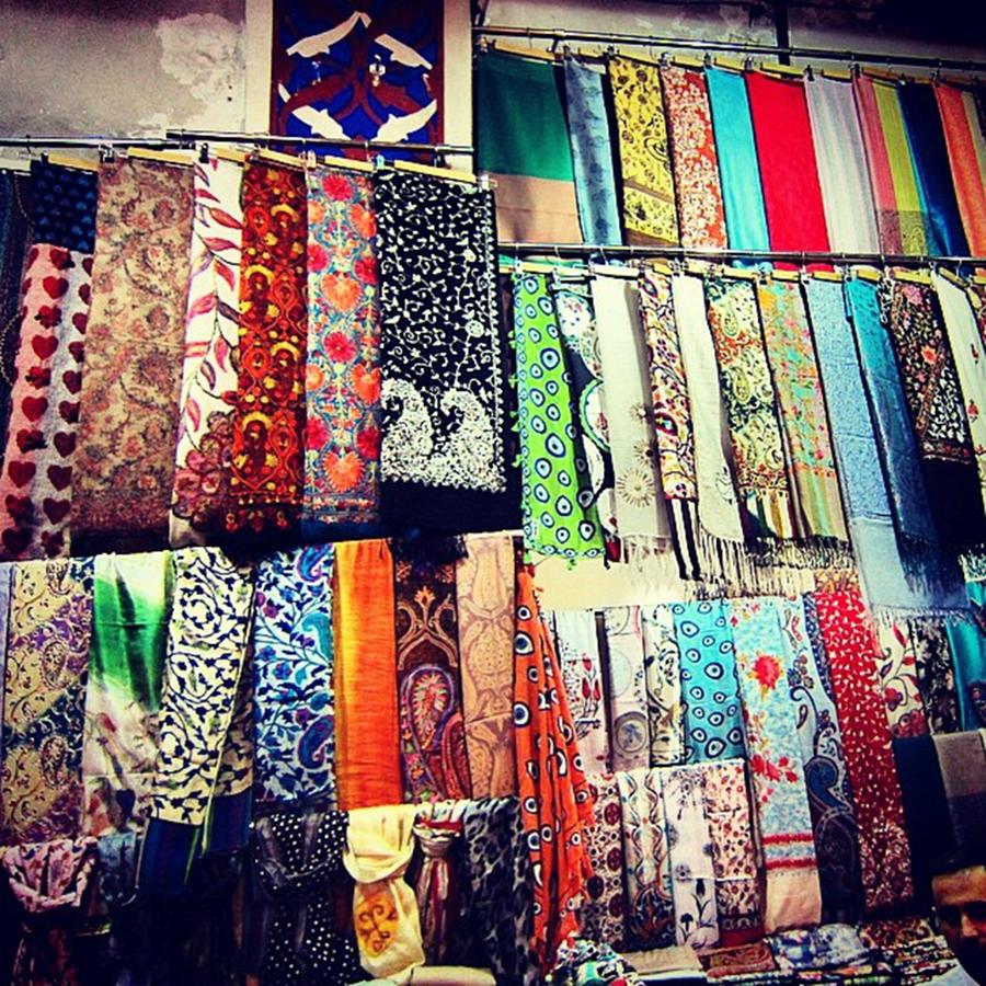 Beautiful Photograph - scarf Heaven- Bazaar In Istanbul by Ladanijela Studio