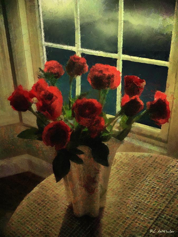 Scarlet for a Stormy Night Painting by RC DeWinter