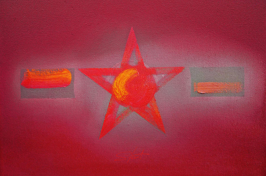 Abstract Painting - Scarlet Vermillion by Charles Stuart