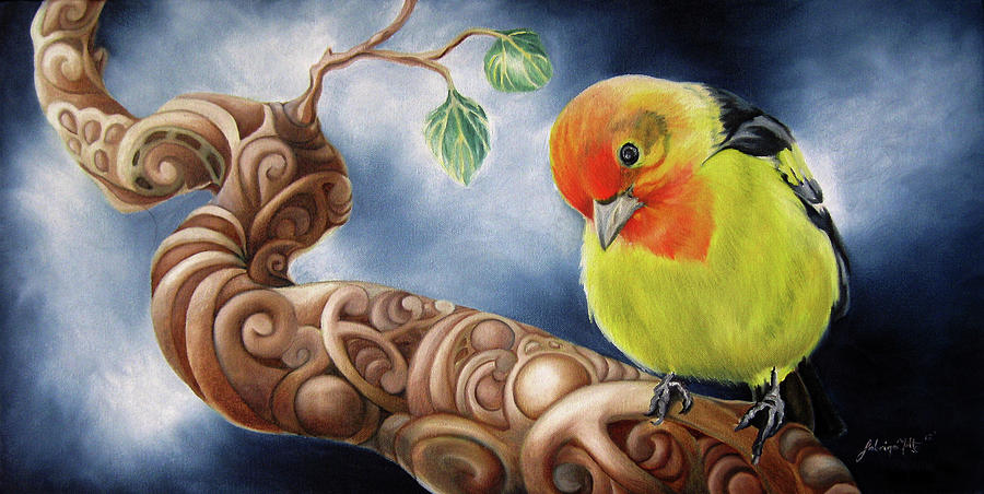 Scarlets Tanager Painting by Sabrina Motta