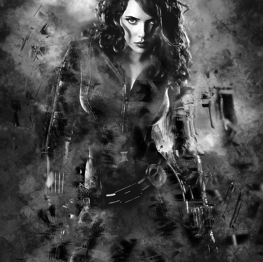 Scarlett Johansson Black Widow Mixed Media By Love Art 