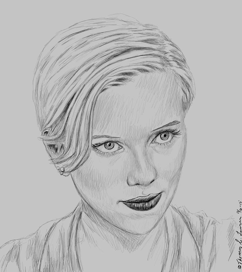 Scarlett Johansson Digital Art by ThomasE Jensen