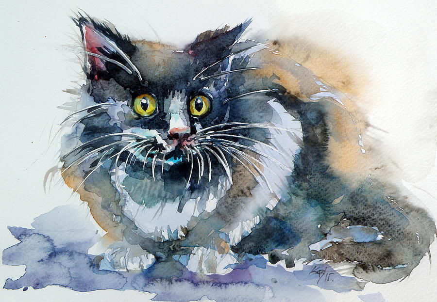Scary cat Painting by Kovacs Anna Brigitta