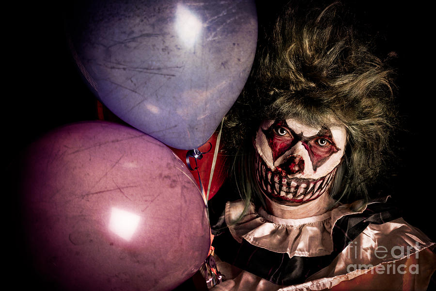 Halloween Photograph - Scary Clown by Jt PhotoDesign