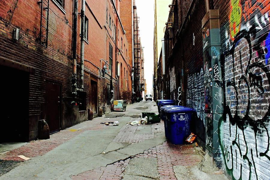 Scary Downtown Alley Seattle With Graffiti Photograph by Brian Sereda