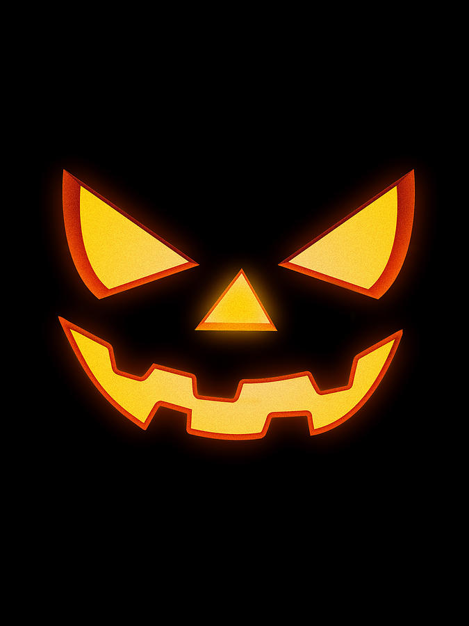 Pumpkin Digital Art - Scary Halloween Horror Pumpkin Face by Philipp Rietz
