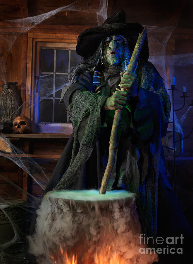 Scary Old Witch With A Cauldron Photograph By Oleksiy Maksymenko